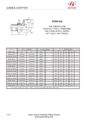 SAE NPT Montarea adaptorului feminin